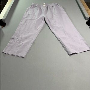 Women's Light Gray Linen blend Wide Leg Pants